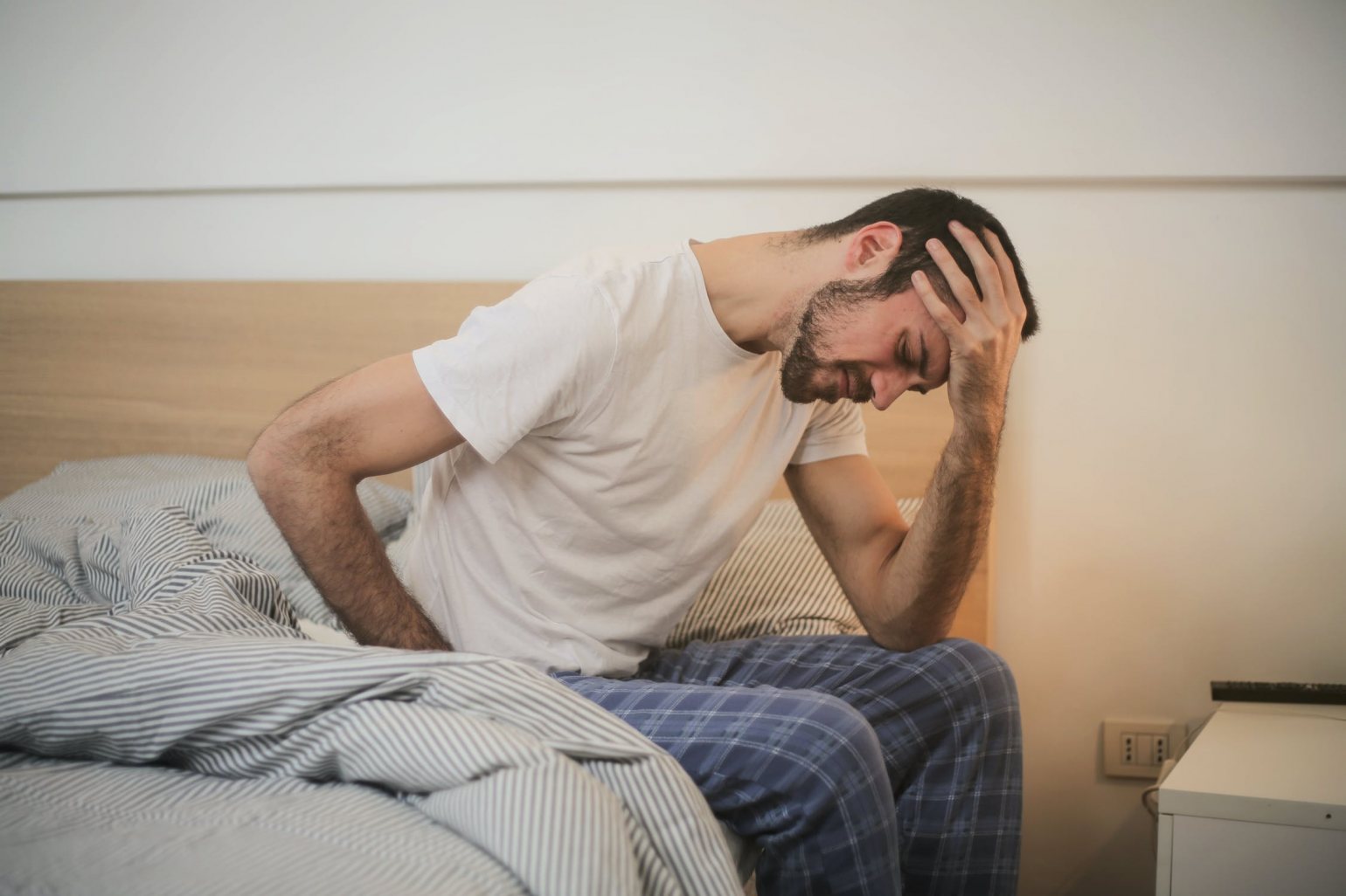 Man sufferring from insomnia
